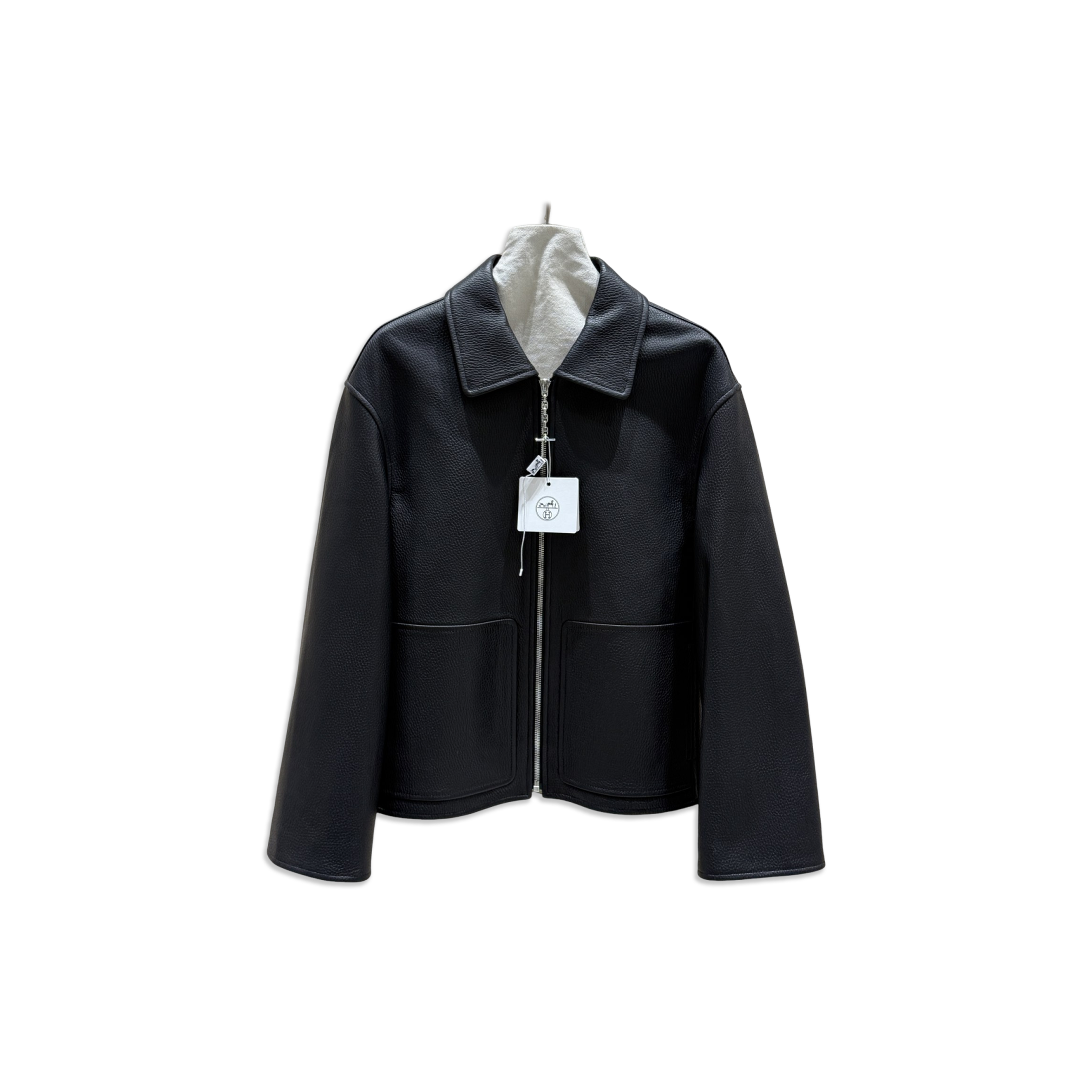 HERMES COLLARED LEATHER JACKET